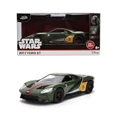 Jada Toys Star Wars Auto 2017 Ford GT Boba Grasso (circa 13,5 cm) - Modellino di veicolo in metallo in scala 1:32 con porte apribili, giocattolo ispirato al film per collezionisti e bambini dagli 8