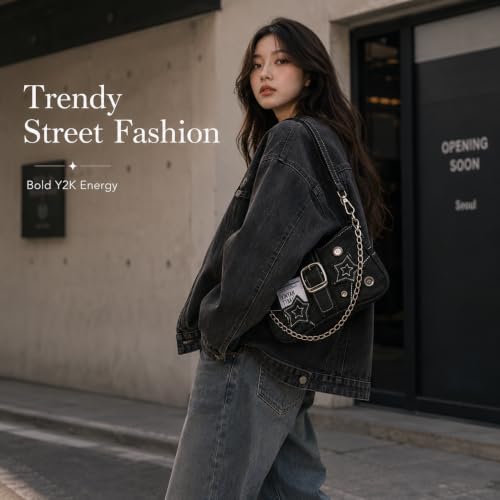 Image of Kawn Denim Shoulder Bag for Women, Canvas Aesthetic Crossbody Bag, Lightweight Hobo Handbags, Retro Messenger Bag for Teen Girls, Casual Style Jeans Purse for everyday Use with Zipper Pockets