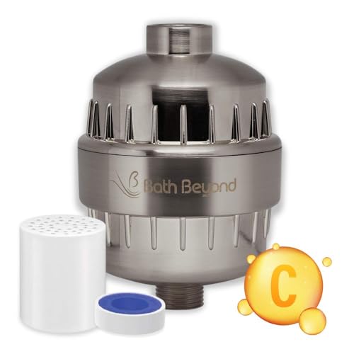 Image of BathBeyond Shower Filter Vitamin C 15 Stage High Output Water Filter With cartridge for Hard Water - Shower Head Filter Removes Chlorine Fluoride and Improves The Condition of Your Skin, Hair