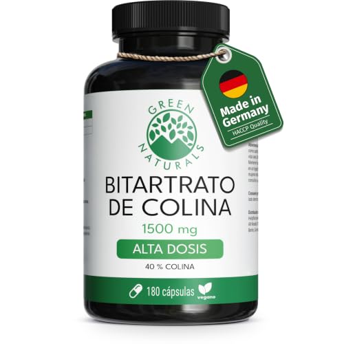 Green Naturals Colina Bitartrato 1.500 mg – 180 cápsulas veganas