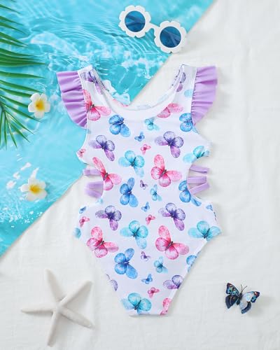 Image of Mioglrie Toddler Baby Swimsuit Girl Bathing Suit Girl 2T 3T 4T 5T 6T Girls One Piece Swimsuits Color Block Swimwear