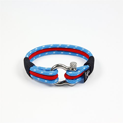 Blue Ocean Nautical Bracelets - Beautiful Bracelets Made of Yachting Rope- Wide Variety of Designs & Colors- Stainless Steel Buckle- Great Gift Idea for Men & Women- (Large, Los Angeles) - Image 3