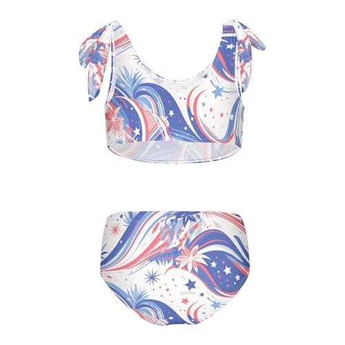 4th July American Independence Day Girl Two Piece Kids Bikini Set Quick-Dry Swimsuits Swimming Suits Cute Shoulder Strap2