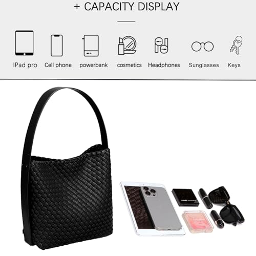 Image of Fashion Woven Tote Bag for Women, Female Hobo Bag, Beach Handbag Purse, Travel Shoulder Bag with Adjustable Strap