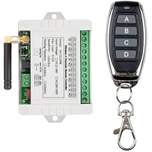 DC 12V 24V 36V 4CH Remote Control Switch 433Mhz 10A Wireless Remote Control Switch for Garage Door, Motor, Industrial Control, Household Control etc. 1 Transmitter 1 Receiver