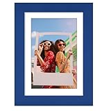 Vittanly 5x7 Picture Frame, Premium Material with Shatter Resistant Plexiglass, Display Pictures 4x6 with Mat or 5x7 without Mat, Photo Frame for Wall or Table Top Display, Royal Blue, 1 Pack