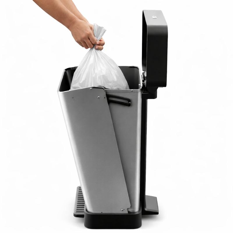 Caneca de basura rectangular 13 galones acero inox