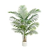 TXABL Künstliche Palme 120 cm Künstliche Pflanzen groß im weißem Topf...