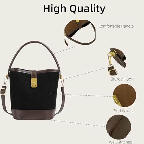 Bucket Bag for Women Classic Crossbody Purse Leather Shoulder Bag Handbag with Adjustable Strap4