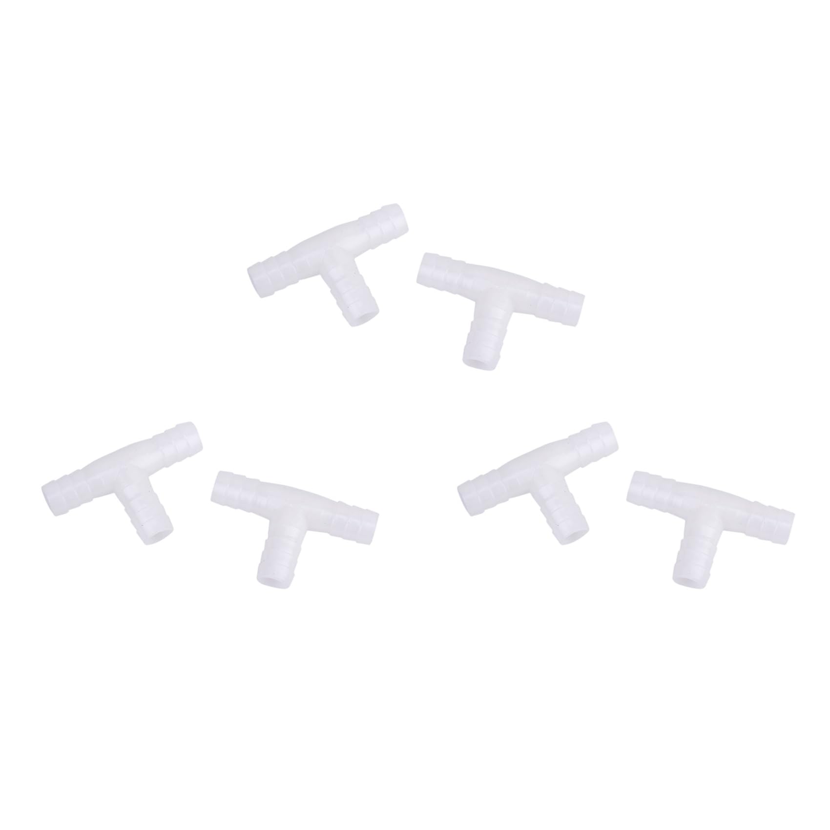 Jnchdghwa 6pcs 12mm Plastic Equal Tee Connector Barbed Pipe Fitting Air/Water Hose Joiner