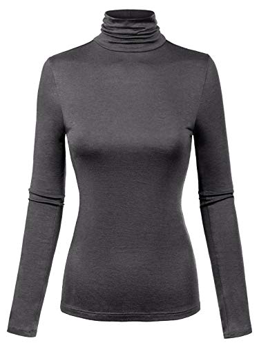 Image of MixMatchy Women's Slim Lightweight Long Sleeve Pullover Turtleneck Mock Shirts Base Layer Undershirts Active Tops