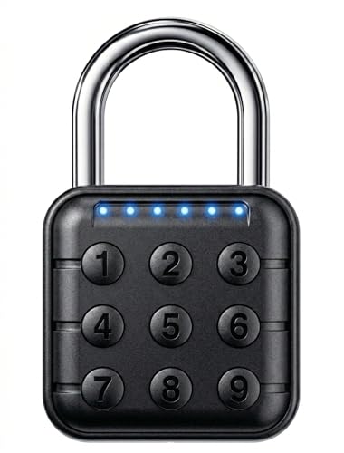 Image of Combination Padlock - Combination Lock with 6-Digit Code, Digital Padlock with Keyless Entry, IP67 Waterproof Zinc Alloy Lock for Locker, Gym, Travel, Outdoor, Gate (Black)