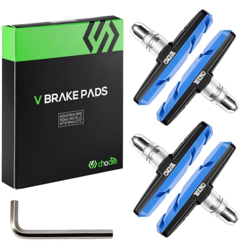 Image of Chooee Bike V-Brake Pads, Bicycle 70mm Brake Blocks Set, 2 Pairs Universal Brake Shoes