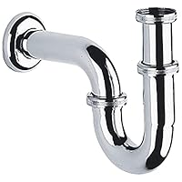 GROHE Röhren- Geruchsverschluss (für Waschtische, Wandmontage, Schubrosette, langlebig), chrom, 28947000