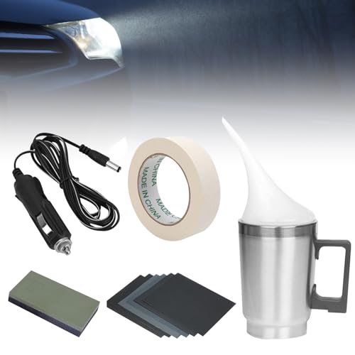 WIYETY Juego de preparación de faros delanteros de coche, kit de regeneración de vaporización, kit de renovación de vaporización de faros para el amarillamiento, manchas no contiene líquido