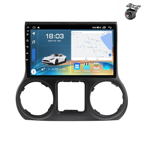 Android 15 Car Radio para Jeep Wrangler 3 JK 2010 2011 2012 2013 2014-2018 NAVEGACIÓN GPS con Pantalla Táctil 9 Pulgadas Reproductor Multimedia Autoradio Carplay Android Auto (Y5 8Core 4+64G)