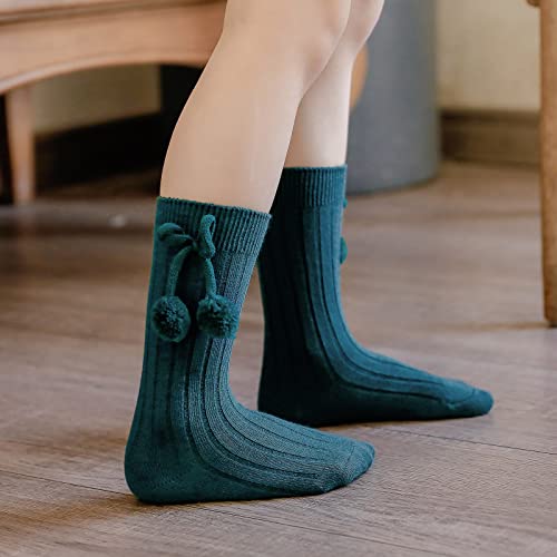 Kids Toddler Baby Princess Solid Girls Socks Stockings Length Mid-Calf Sock Knee-High Baby Care New (Green, 3-12 Months)2