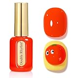 Double Rhythm 0.50 OZ Gel Polish Hema Free Same Color Same Bottle Golden Round Translucent Neutral Natural Milky 15 ML Jelly UV Polish Art DIY at Home (Neon Orange-H1044)