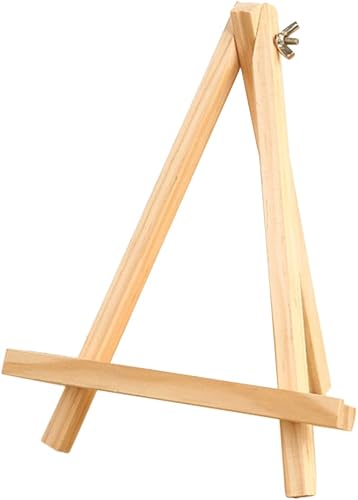 NUOBESTY Mini caballete triangular de madera, caballete de madera, caballete de lona, 9.4 x 7.1in, mini