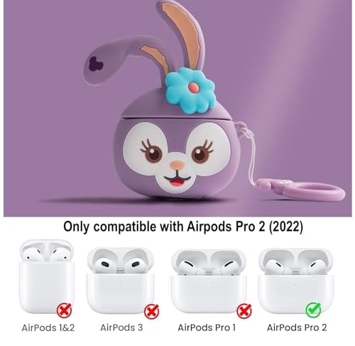 Image of YODI Case Cover for Airpods Pro|Pro 2|Airpods Pro 3|Airpods 4 Pouch, Silicone Cases with Cleaner Kit 360 Drop Protection,Shock-Resistant ((Kitty-Purple), Airpods Pro /Pro 2)