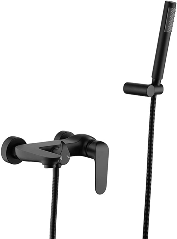 Wall Mounted Bathtub Faucets Bath Shower Set Black Shower Taps Set Bathtub Mixer with Handheld Tap Shower, Luxury Black Shower Set