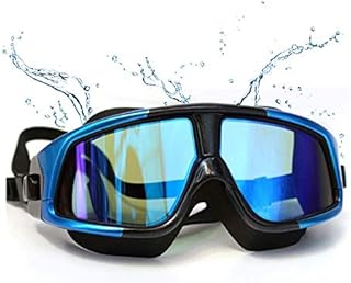 New Upgrade Swimming Goggles, Kammoy Swim Goggles Anti Fog UV Protection No Leaking for Adult Men Women Kids Waterproof, Wide Frame Prescription Swim Goggles with Nose Clip Ear Plugs (-3)