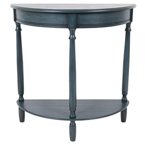 Decor Therapy Half Moon Entry Table, With Shelves & Easy Assembly, Entryway Table, Antique Navy, Wood - (28.5