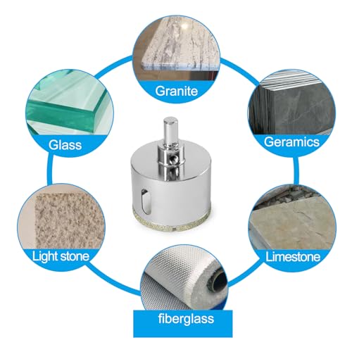 Image of 2-1 /8 inch / 55mm Diamond Hole Saw with Center Drill Bit, Jamiikury Tile Hole Saw Glass Hole Cutter for Ceramic Glass Tile Porcelain Marble