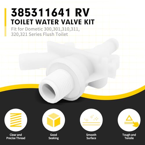 Image of 31705 RV Toilet Water Valve Kit Freeze-resistant and Leak-resistant RV Toilet Parts Compatible with Thetford Aqua-Magic V High and Low Models RV Toilet