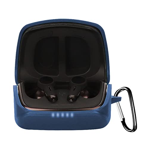 オーディオテクニカ ATH-TWX9 対応 ケース 保護ケース ヘッドホンケース KONXISA シリコン素材 着用しやすい 耐衝撃性 防水防塵 ウォッシャブル カラビナ付き 持ち運びがしやすい【ブルー】