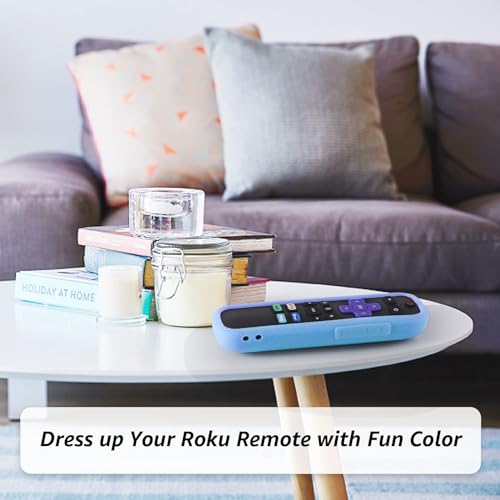 Image of 4 Pack Case for Roku Remote, Cover for Hisense Roku TV Steaming Stick /Express Universal Replacement Controller, Silicone Universal Protective Controller Sleeve Glow in The Dark Green Blue