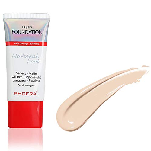 Face Foundation,Naturally Liquid Foundation Full Coverage Perfect Matte Oil-Control Concealer,Normal to Oily Skin Types,12 Colors for Choose,1.29 fl.oz/38ml