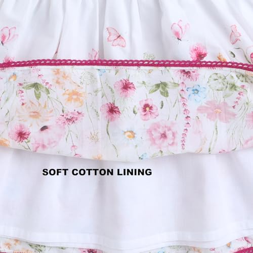Image of Mama&Bebe Summer Dress for Girls with Cotton Soft Lining | Printed Fit & Flare Kids Outfit with Cute Bow Detail | Comfortable Breathable Party & Outing Dress for Toddlers and Little Girls