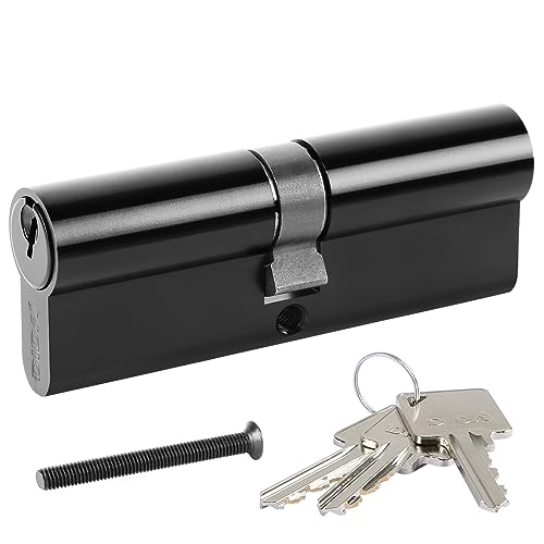 DIDA® 100mm Euro Barrel Lock 50/50 Door Barrel Lock with Key UPVC Door Lock Barrel Profile Lock with 3 Keys Anti-Pick Anti-Bump Anti-Drill Euro Cylinder Lock High Security Nickel BS EN 1303:2005 B