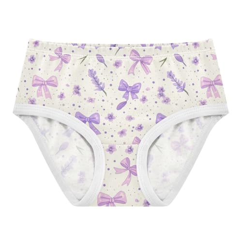 Wusikd Lavender Bows Girls' Underwear Cotton Girls Briefs Soft Toddler Underwear 2T