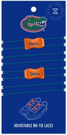 Florida Snaplaces - Elastic No-Tie Adjustable Laces, Perfect for Fans, Kids, Adults and Athletes. One size fits all - 4pk Blue/Orange
