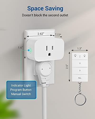 image for DEWENWILS Wireless Remote Control Outlet, No Wiring, Programmable & Ex