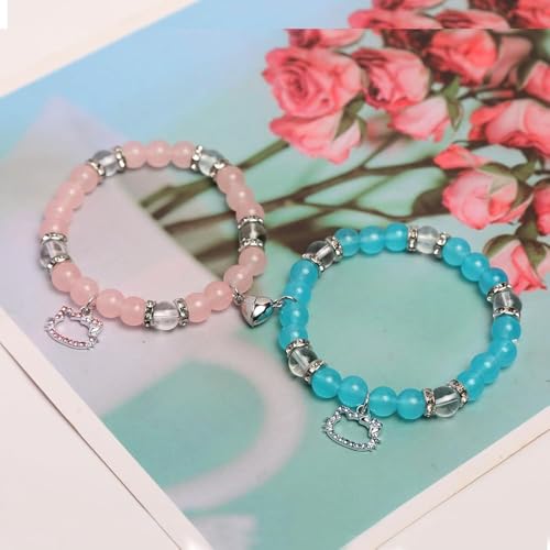 Image of ARISTAL Jewellery Spiderman Kitty Magnetic Friendship Bracelets, Couple's Bracelets, Valentine's Day Gifts for BFF, BF, GF, Women, Men, Girls, Kids