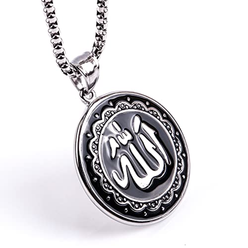Nouveau Or/Argent Couleur Titane Acier Arabe Islamique Dieu Allah Pendentif Collier Musulman Hommes Charme Jewelr