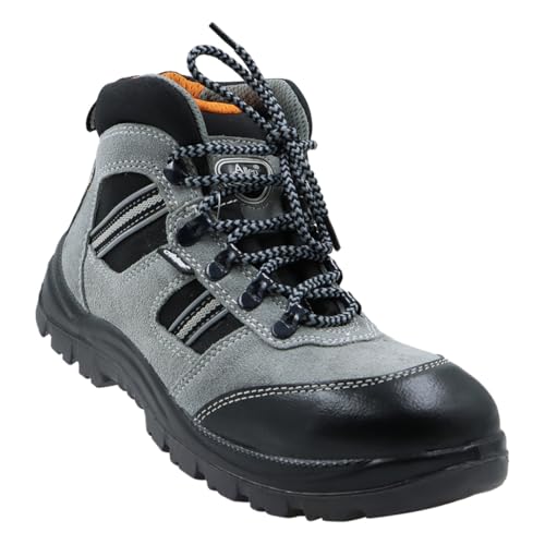 Image of Allen Cooper 1157 Safety Shoe - S.T - Grey Suede Leather | Antistatic | DD Intergrip Sole | ISI Marked