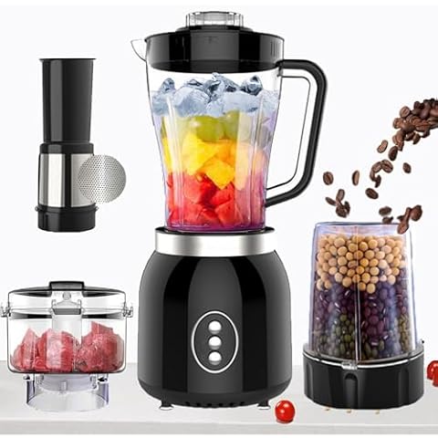 Grinder Blender and Food Processor for Kitchen, 4 Functions for Shakes and Smoothies, Meat Chopped,Dry Grinding & more With 800W 2 Speed Motor Electric Mixer Machine Cover