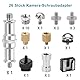 UTEBIT 26 Stück Kamera Schraube Gewindeschraube 1/4 auf 3/8 Adapter, Kamera Stativ Adapter Schrauben Set Kompatibel für Kamera, Stativ, Einbeinstativ, Kugelkopf, Blitzlicht, Schnellwechselplatte