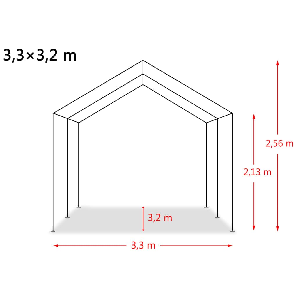 Tenda per pascolo in PVC 550 g/m², verde scuro, 3,3 x 3,2 m, con telaio in acciaio zincato e due porte arrotolabili, per allevamento, agricoltura, accessori per stalle e riparo per pascoli