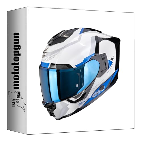 Casque intégral Scorpion Exo-1500 Air Arena Blanc Bleu Taille M
