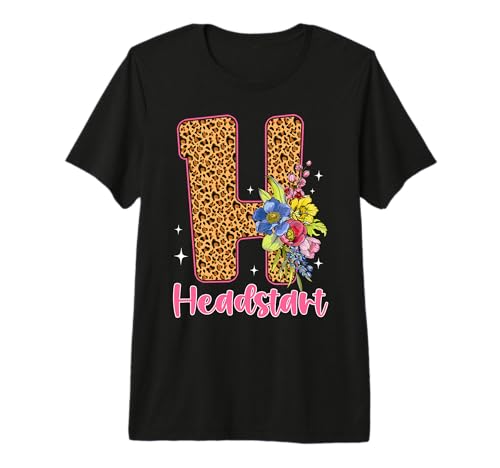 Headstart Leopard Flowers Head Start Teacher Back To School Premium Tri-blend T-Shirt