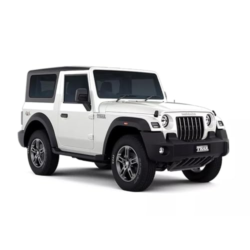 Image of SHAKTISM Thar Diecast Model Toy, 1:32 Scale with Sound & Lights Pull Back Collectible Vehicle Toy Door Opening Scale Car Model Birthday Gift for Boys Girls (White-Diecast Metal Car)