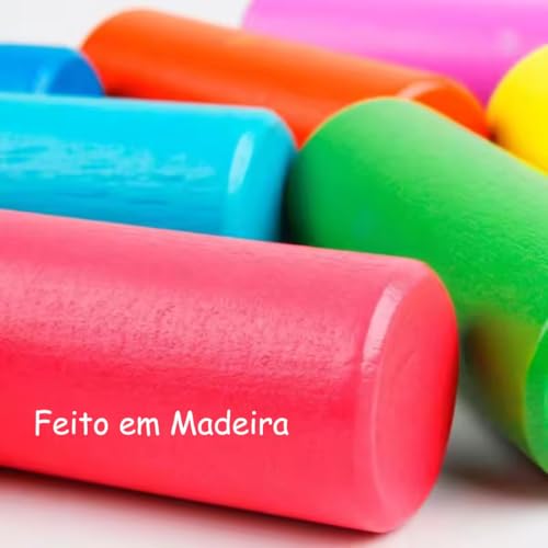 Brinquedo Educativo Bate Pinos De Madeira Martelo Coloridos Bebê
