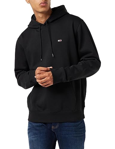 Tommy Jeans Herren Hoodie TJM Regular mit Kapuze, Schwarz (Black), L