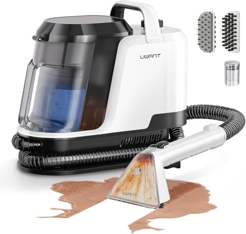 【Amazon.co.jp限定】uwant リンサークリーナー 革命的18000Pa超強吸引力カーペットクリーナー 軽量設計家庭用乾湿両用絨毯クリーナー 大容量2-in-1一体型2400ml水タンク スチームクリーナー 自動洗浄機能 PSE認証済み 1年保証 修理なし交換のみ 布製品/カーペット/車/マットレス/ペット用シート/ソファ/ファブリック/ぬいぐるみ Set of 1の商品画像（Amazon）