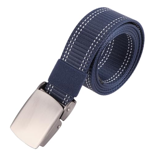 1pc Adjustable Canvas Belt for Men Lightweight Waist Belt Plastic Buckle for Outdoor Training and Daily Wear